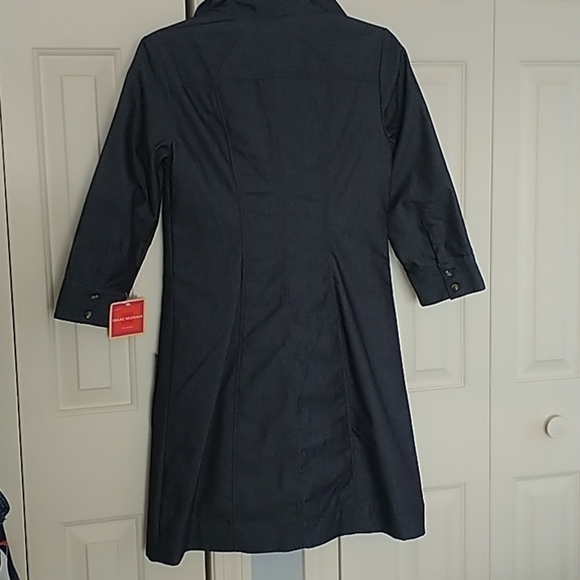 Isaac Mizrahi Shirt Dress Denim Look Navy 4 - Picture 7 of 10